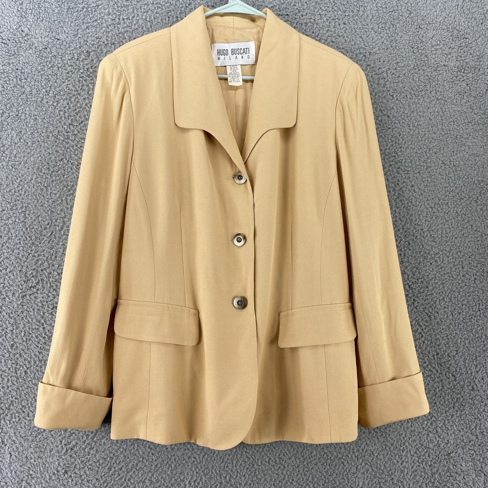 Vintage Hugo Buscati Blazer Womens 16 Jacket Career Workwear Lined Made in USA
